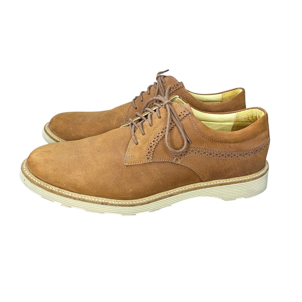 Martin‎ Dingman Brown Leather Oxford Dress Shoes Brogue Details Size 11